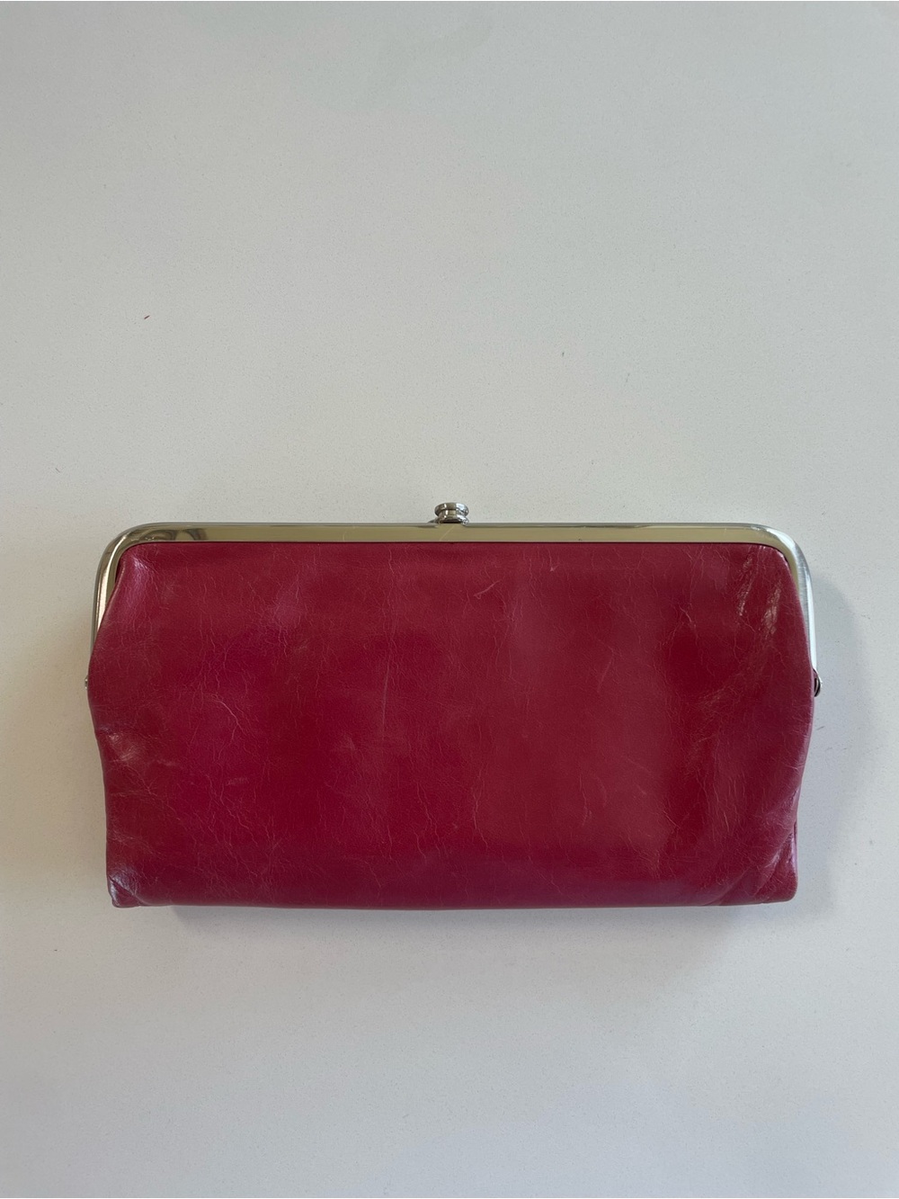 Hobo ‘Lauren’ Women's Leather Kiss-Lock Clutch Wallet - Red